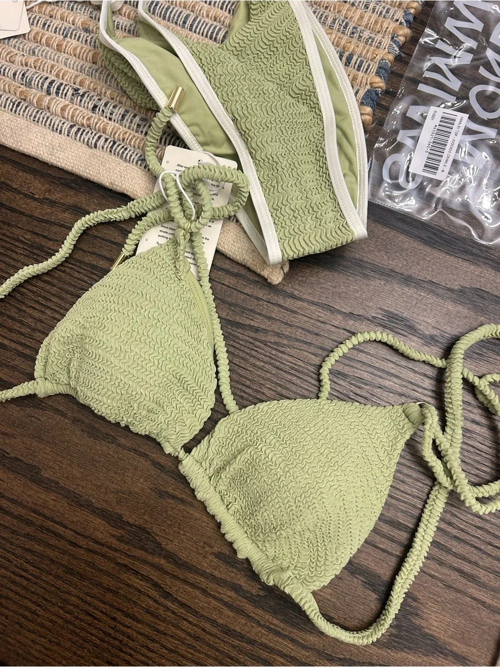 Monday Swimwear Avocado Crinkle Set